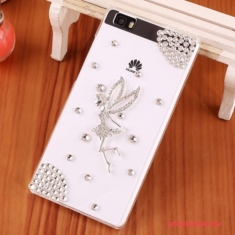 Hoesje Huawei P8 Lite Strass Jeugd Hard, Hoes Huawei P8 Lite Spotprent Doorzichtig Blauw