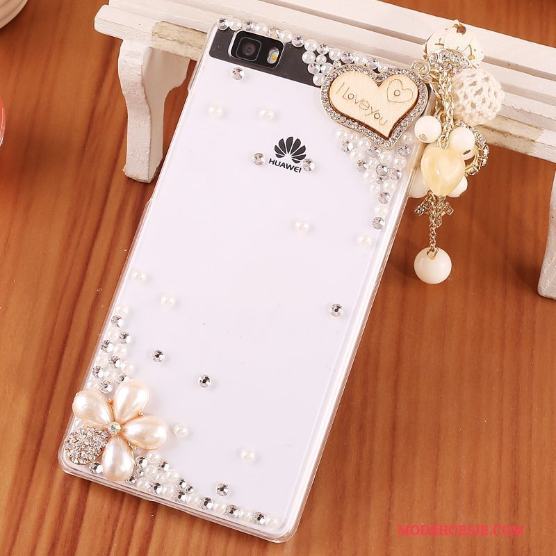 Hoesje Huawei P8 Lite Strass Jeugd Hard, Hoes Huawei P8 Lite Spotprent Doorzichtig Blauw