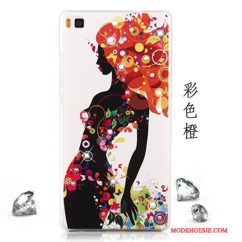 Hoesje Huawei P8 Lite Strass Rood Jeugd, Hoes Huawei P8 Lite Geschilderd Telefoon