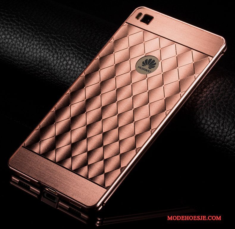 Hoesje Huawei P8 Scheppend Anti-falltelefoon, Hoes Huawei P8 Metaal Achterklep Goud