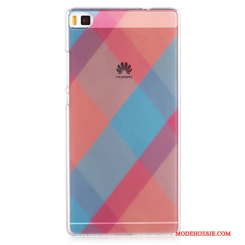 Hoesje Huawei P8 Spotprent Hard Blauw, Hoes Huawei P8 Geschilderd Dun