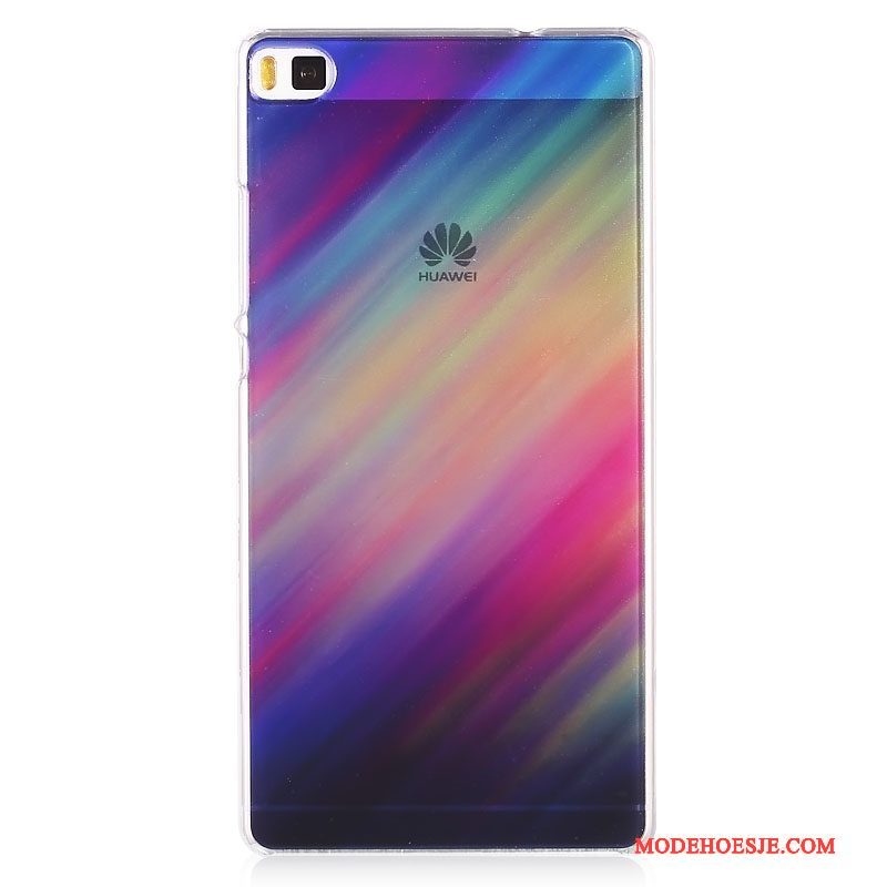 Hoesje Huawei P8 Spotprent Hard Blauw, Hoes Huawei P8 Geschilderd Dun