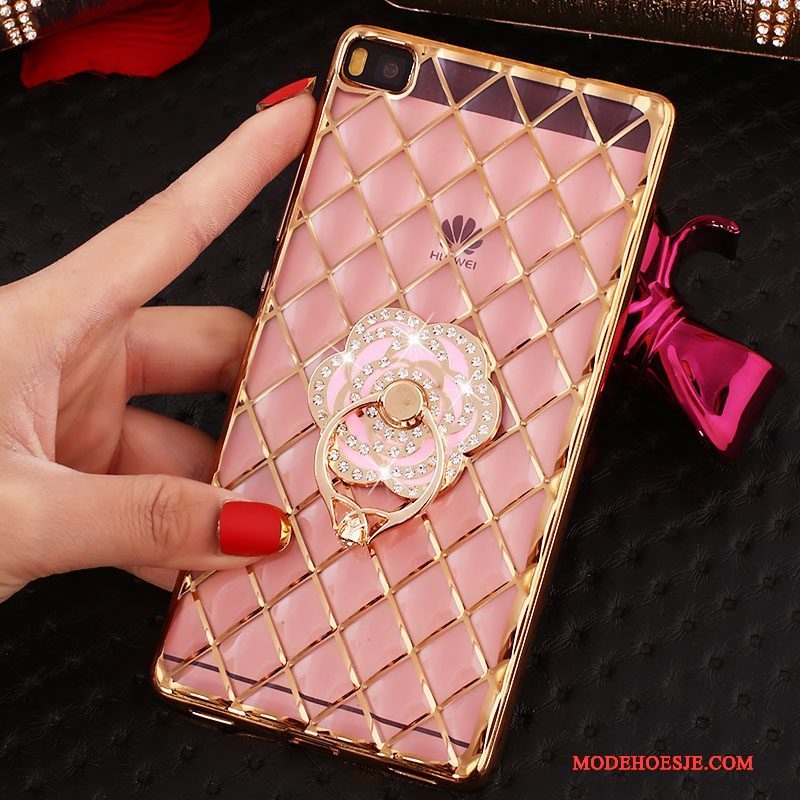 Hoesje Huawei P8 Strass Telefoon Goud, Hoes Huawei P8 Zacht