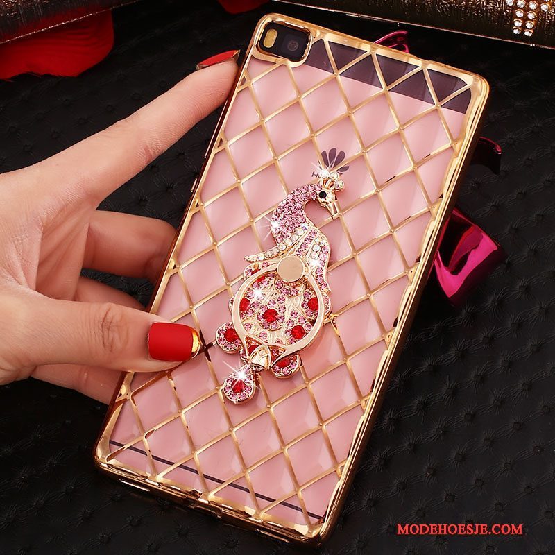 Hoesje Huawei P8 Strass Telefoon Goud, Hoes Huawei P8 Zacht