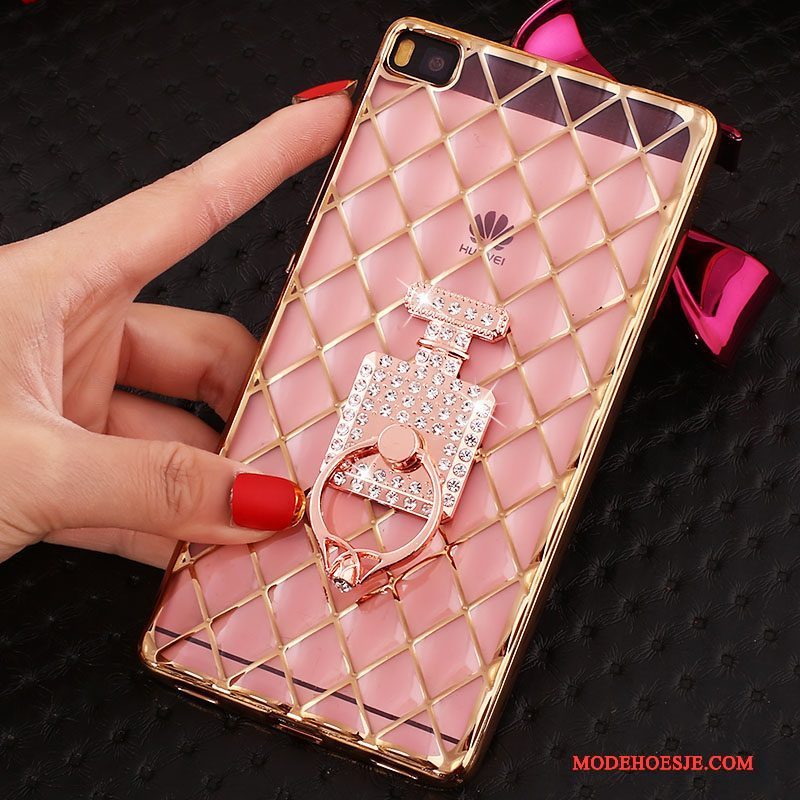 Hoesje Huawei P8 Strass Telefoon Goud, Hoes Huawei P8 Zacht