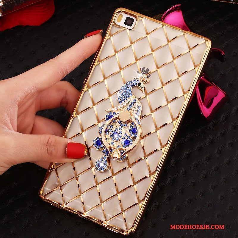 Hoesje Huawei P8 Strass Telefoon Goud, Hoes Huawei P8 Zacht