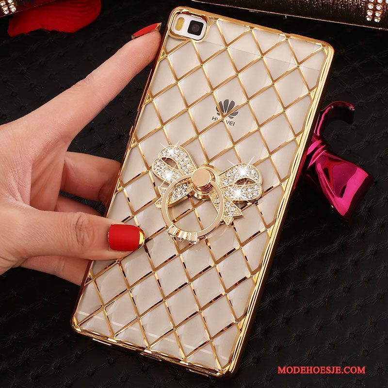 Hoesje Huawei P8 Strass Telefoon Goud, Hoes Huawei P8 Zacht