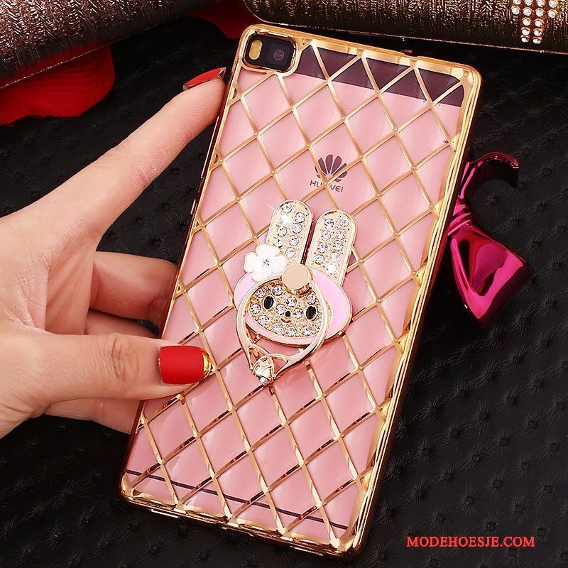 Hoesje Huawei P8 Strass Telefoon Goud, Hoes Huawei P8 Zacht