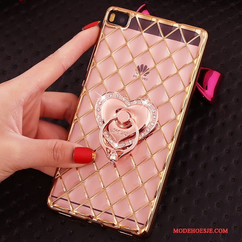 Hoesje Huawei P8 Strass Telefoon Goud, Hoes Huawei P8 Zacht