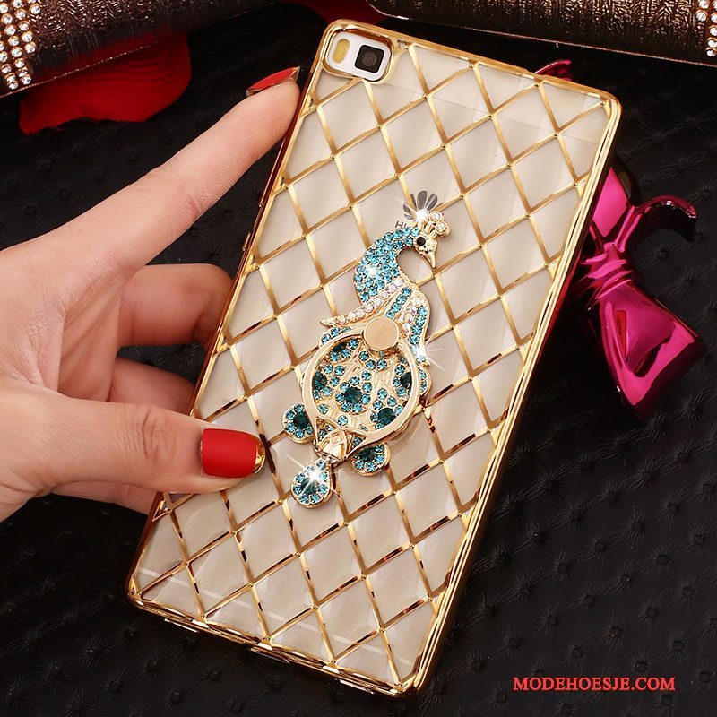 Hoesje Huawei P8 Strass Telefoon Goud, Hoes Huawei P8 Zacht