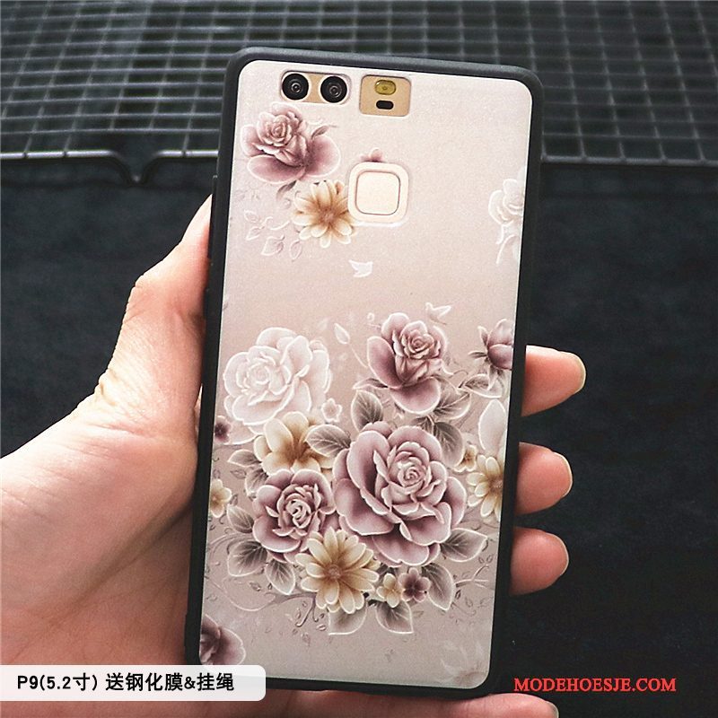 Hoesje Huawei P9 Bescherming Schrobben Chinese Stijl, Hoes Huawei P9 Zakken Persoonlijk Roze