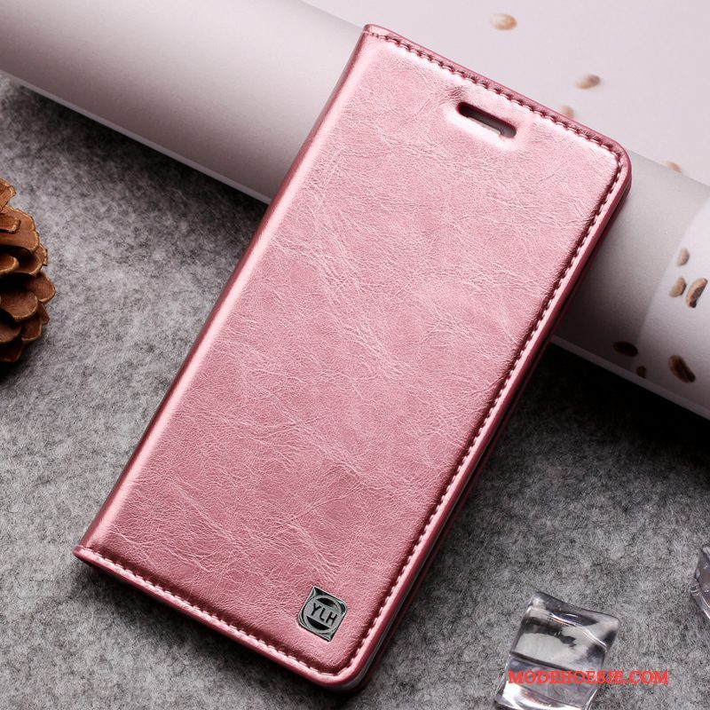 Hoesje Huawei P9 Folio Roze Koe, Hoes Huawei P9 Leer Telefoon Nieuw