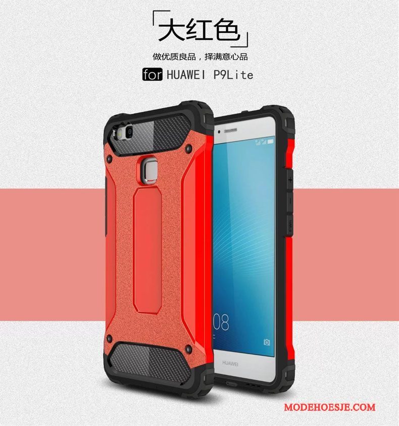 Hoesje Huawei P9 Lite Bescherming Telefoon Drie Verdedigingen, Hoes Huawei P9 Lite Zakken Anti-fall Gasbag