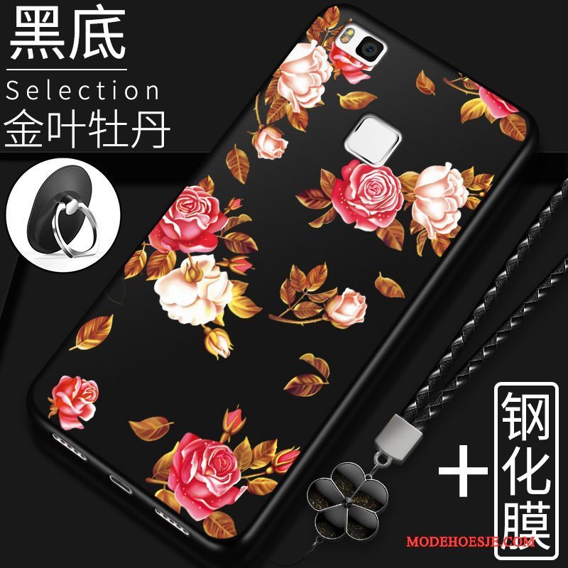 Hoesje Huawei P9 Lite Siliconen Jeugd Perzik Bloesem, Hoes Huawei P9 Lite Bescherming Rood Hanger