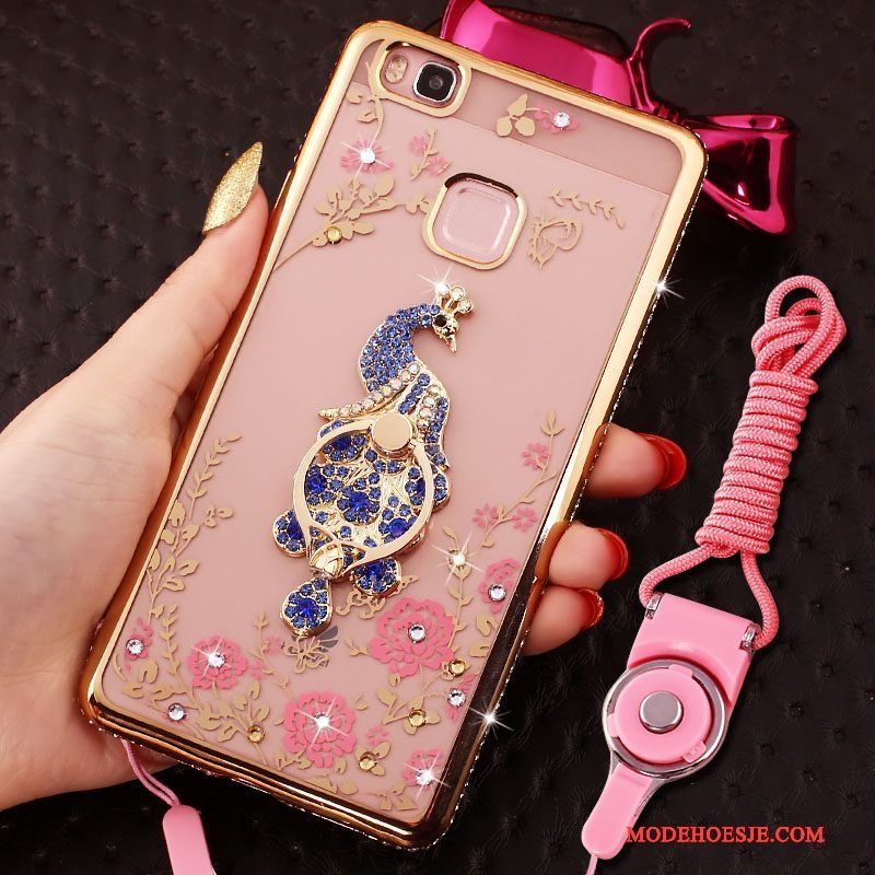 Hoesje Huawei P9 Lite Strass Ring Hanger, Hoes Huawei P9 Lite Bescherming Telefoon Omlijsting