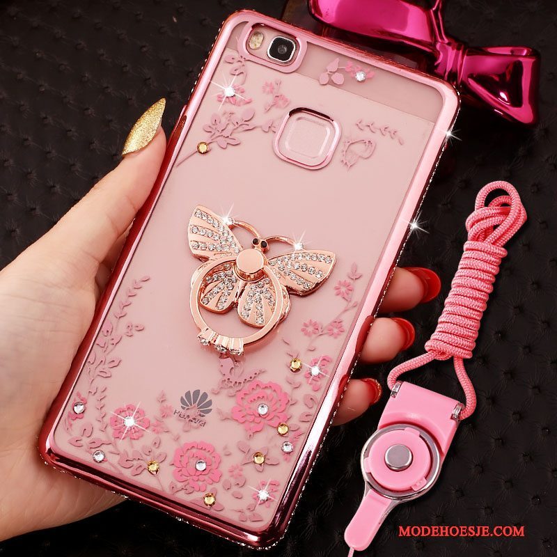 Hoesje Huawei P9 Lite Strass Ring Hanger, Hoes Huawei P9 Lite Bescherming Telefoon Omlijsting