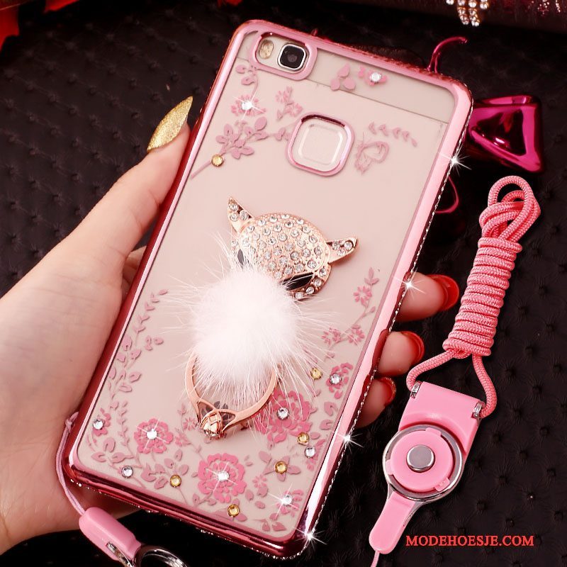 Hoesje Huawei P9 Lite Strass Ring Hanger, Hoes Huawei P9 Lite Bescherming Telefoon Omlijsting