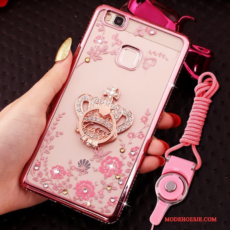 Hoesje Huawei P9 Lite Strass Ring Hanger, Hoes Huawei P9 Lite Bescherming Telefoon Omlijsting