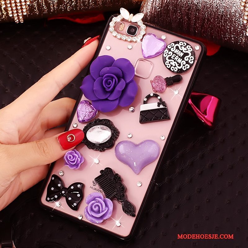 Hoesje Huawei P9 Lite Trass Telefoon Jeugd, Hoes Huawei P9 Lite Zacht Hanger Roze