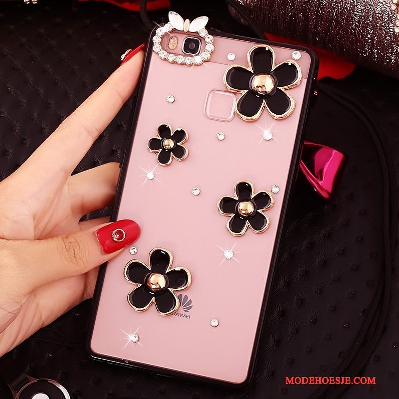 Hoesje Huawei P9 Lite Trass Telefoon Jeugd, Hoes Huawei P9 Lite Zacht Hanger Roze