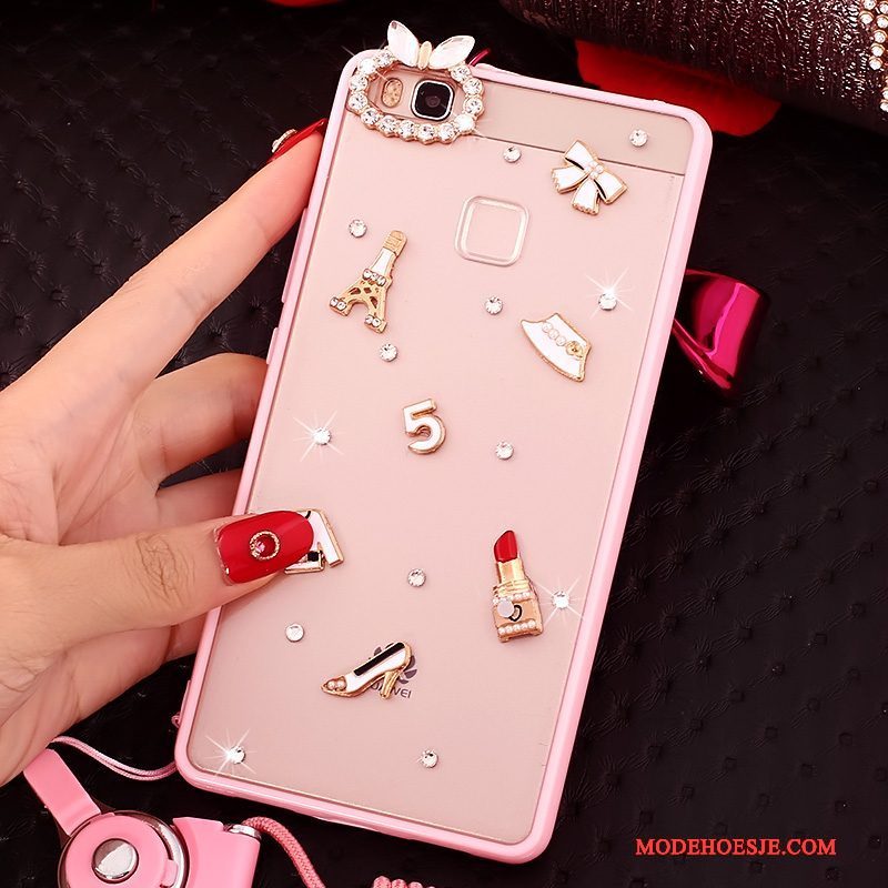 Hoesje Huawei P9 Lite Trass Telefoon Jeugd, Hoes Huawei P9 Lite Zacht Hanger Roze