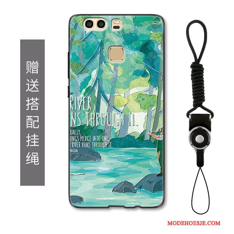 Hoesje Huawei P9 Plus Mode Groentelefoon, Hoes Huawei P9 Plus Bescherming Anti-fall Kunst