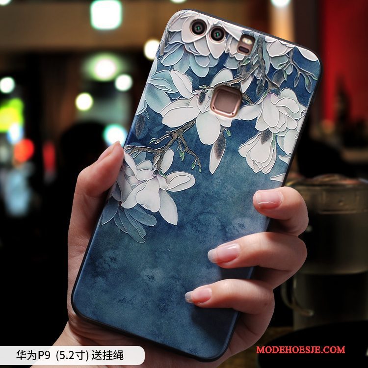 Hoesje Huawei P9 Plus Scheppend Anti-fall Persoonlijk, Hoes Huawei P9 Plus Zakken Blauwtelefoon