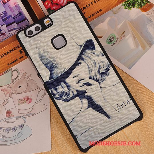 Hoesje Huawei P9 Plus Scheppend Hard Achterklep, Hoes Huawei P9 Plus Spotprent Roze Dun