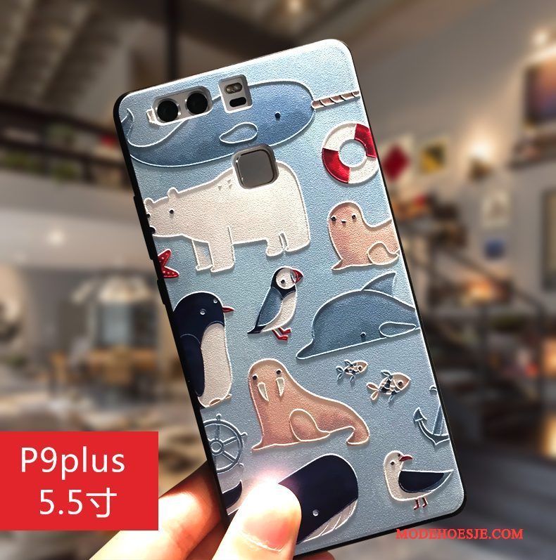 Hoesje Huawei P9 Plus Scheppend Mooietelefoon, Hoes Huawei P9 Plus Zakken Schrobben Hanger