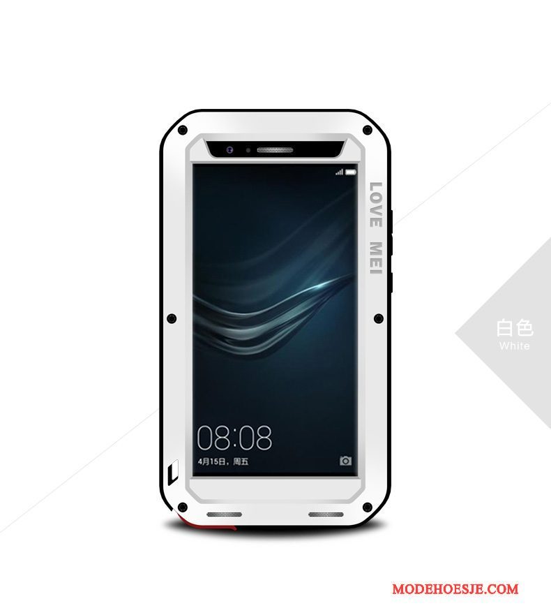 Hoesje Huawei P9 Plus Siliconen Anti-fall Rood, Hoes Huawei P9 Plus Metaal Hanger Trend