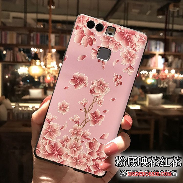 Hoesje Huawei P9 Plus Siliconen Persoonlijk Hanger, Hoes Huawei P9 Plus Roze Mooie