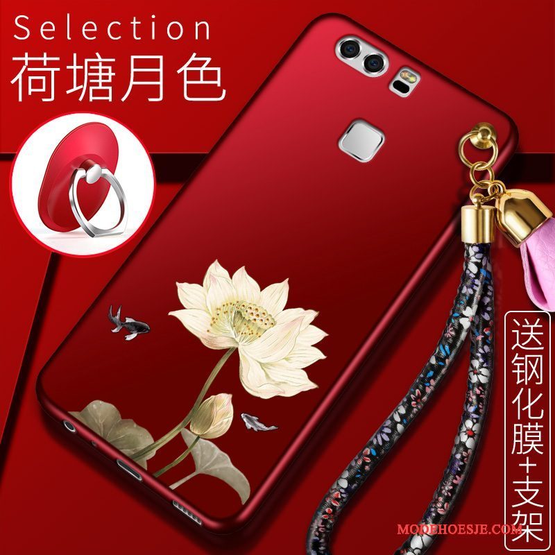 Hoesje Huawei P9 Plus Siliconen Persoonlijk Rood, Hoes Huawei P9 Plus Scheppend Anti-falltelefoon
