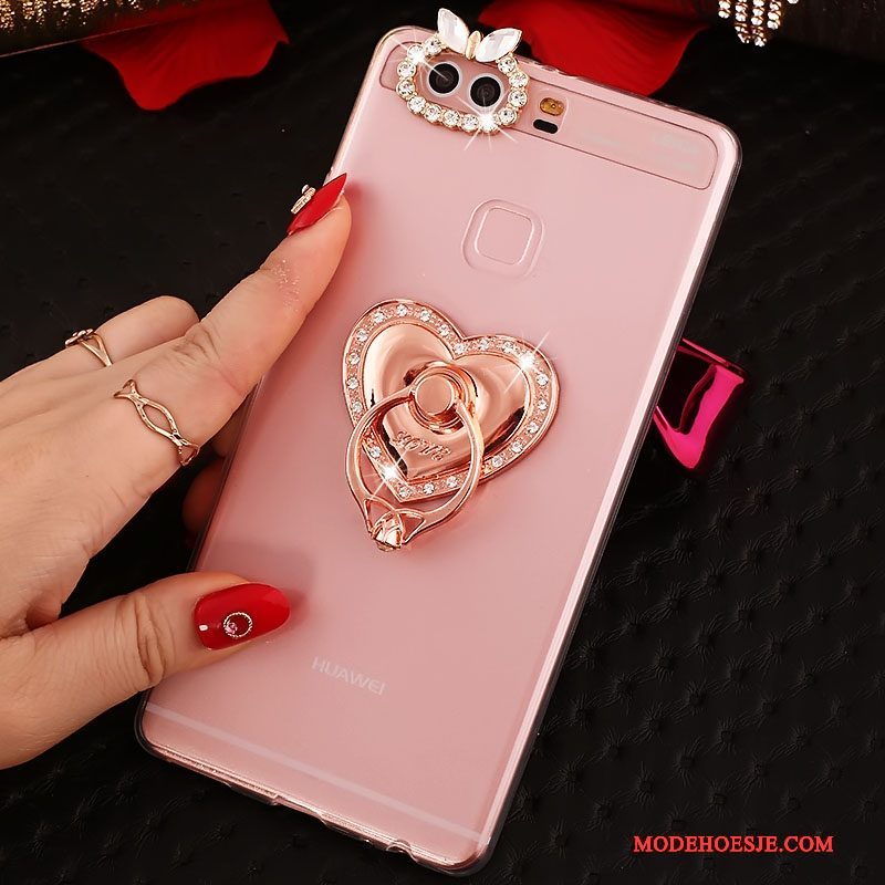 Hoesje Huawei P9 Plus Siliconen Telefoon Roze, Hoes Huawei P9 Plus Zacht Dun Anti-fall