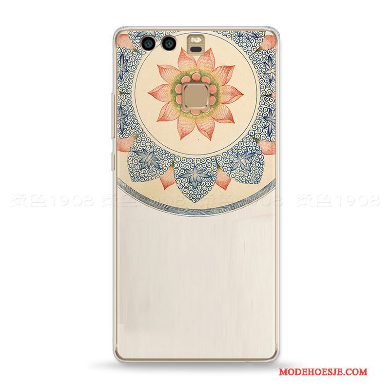 Hoesje Huawei P9 Plus Vintage Paleis Wind, Hoes Huawei P9 Plus Reliëf Telefoon Jeugd