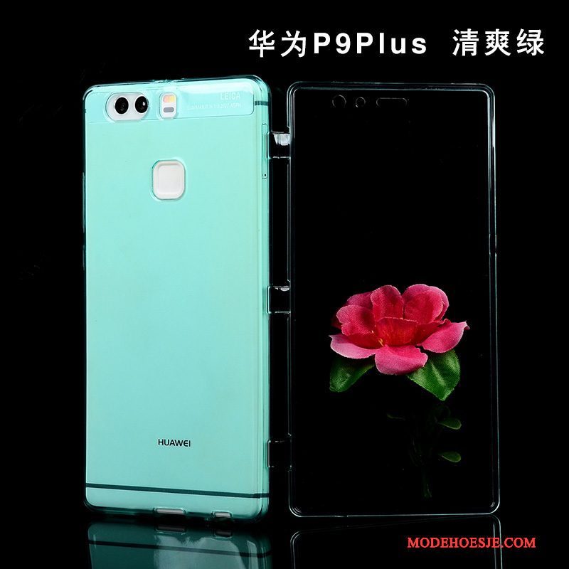 Hoesje Huawei P9 Plus Zacht Anti-fall Licht, Hoes Huawei P9 Plus Folio Groentelefoon