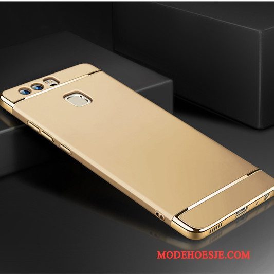 Hoesje Huawei P9 Plus Zakken Pu Hard, Hoes Huawei P9 Plus Bescherming Telefoon Goud