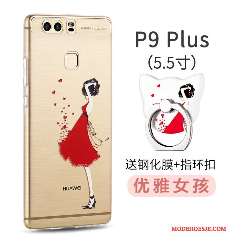 Hoesje Huawei P9 Plus Zakken Rood Schrobben, Hoes Huawei P9 Plus Zacht Telefoon Geel