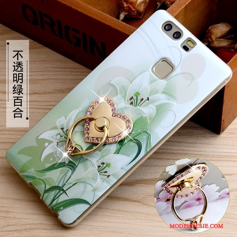 Hoesje Huawei P9 Zacht Telefoon Anti-fall, Hoes Huawei P9 Bescherming Ring Klittenband
