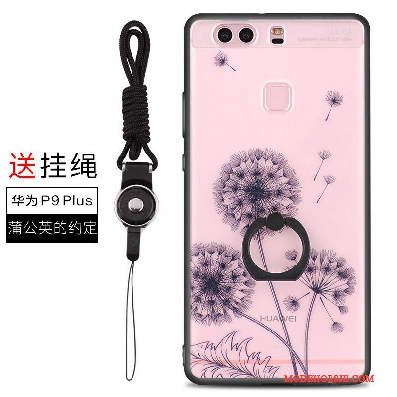 Hoesje Huawei P9 Zakken Roze Hanger, Hoes Huawei P9 Strass Anti-falltelefoon