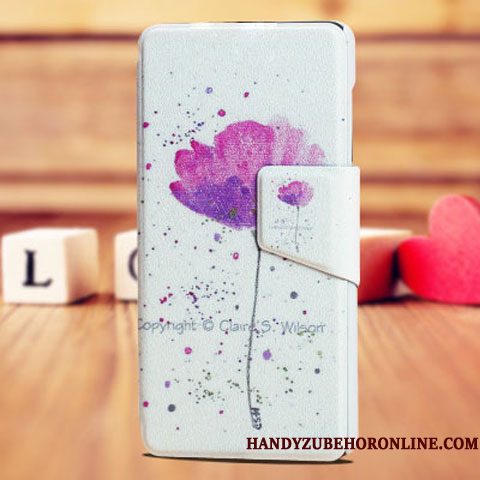 Hoesje Huawei Y5 2018 Leer Purper, Hoes Huawei Y5 2018 Bescherming