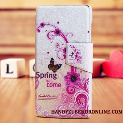 Hoesje Huawei Y5 2018 Leer Purper, Hoes Huawei Y5 2018 Bescherming