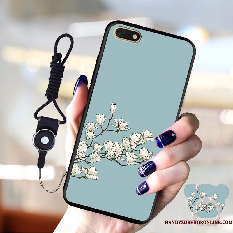 Hoesje Huawei Y5 2018 Ondersteuning Telefoon Blauw, Hoes Huawei Y5 2018 Mode