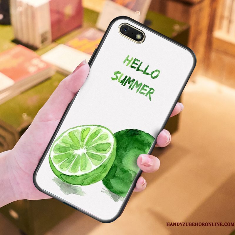 Hoesje Huawei Y5 2018 Siliconen Jeugd Groen, Hoes Huawei Y5 2018 Bescherming Hangertelefoon