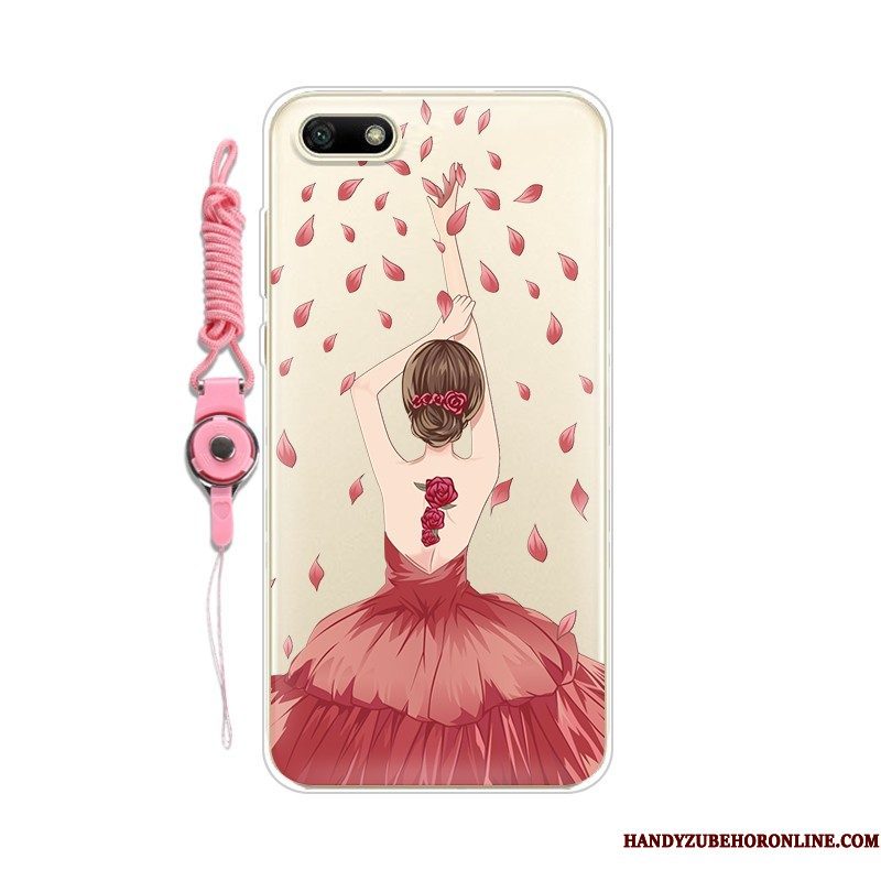 Hoesje Huawei Y5 2018 Zacht Telefoon Hanger, Hoes Huawei Y5 2018 Bescherming Pas Purper