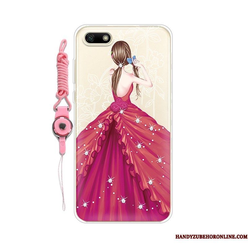 Hoesje Huawei Y5 2018 Zacht Telefoon Hanger, Hoes Huawei Y5 2018 Bescherming Pas Purper