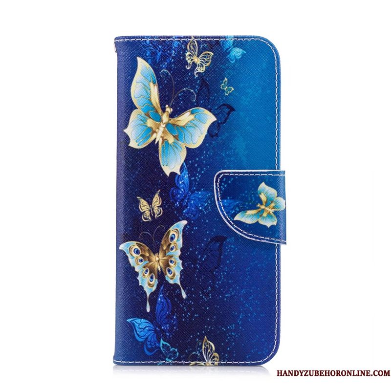 Hoesje Huawei Y5 2019 Folio Blauwtelefoon, Hoes Huawei Y5 2019 Leer