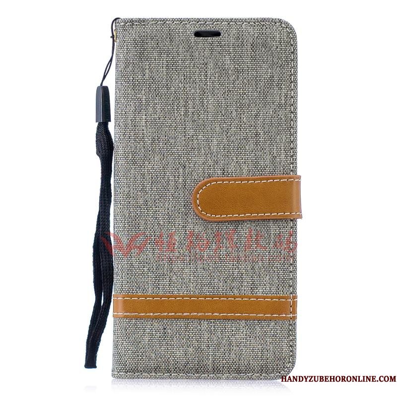 Hoesje Huawei Y5 2019 Folio Denim Rood, Hoes Huawei Y5 2019 Zakken Anti-fall Trend