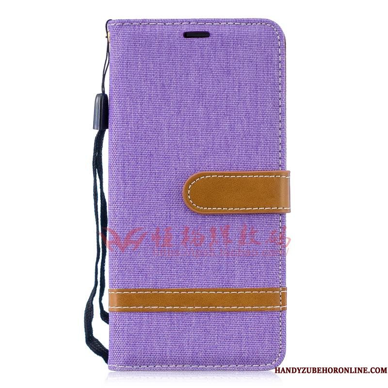 Hoesje Huawei Y5 2019 Folio Denim Rood, Hoes Huawei Y5 2019 Zakken Anti-fall Trend