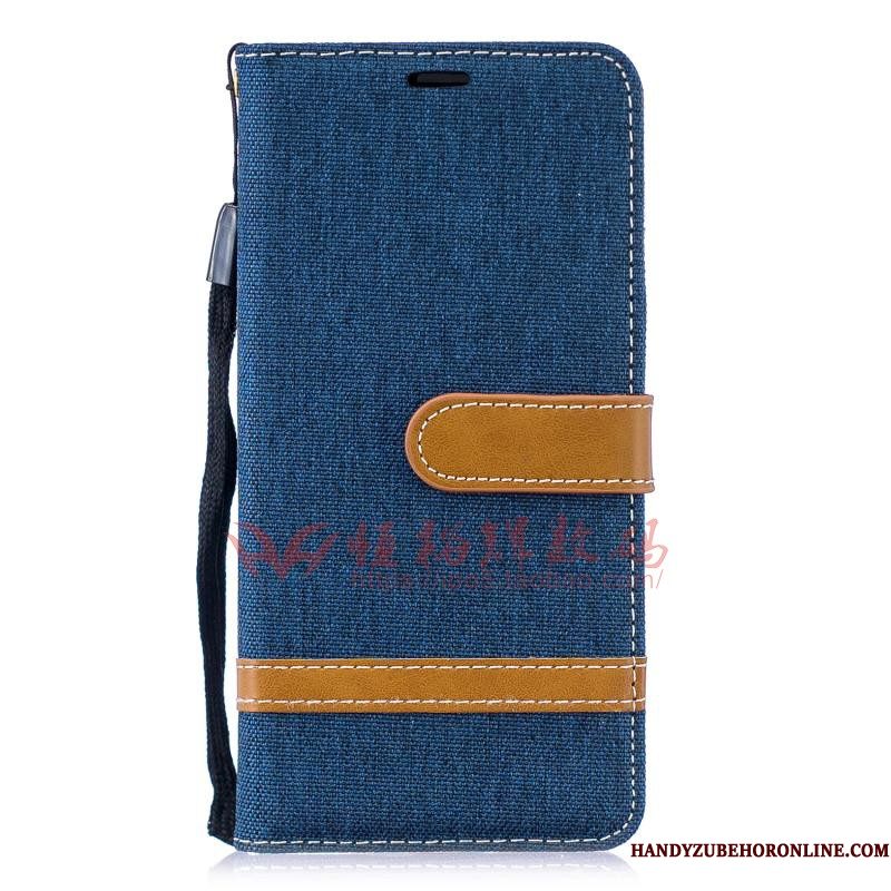 Hoesje Huawei Y5 2019 Folio Denim Rood, Hoes Huawei Y5 2019 Zakken Anti-fall Trend