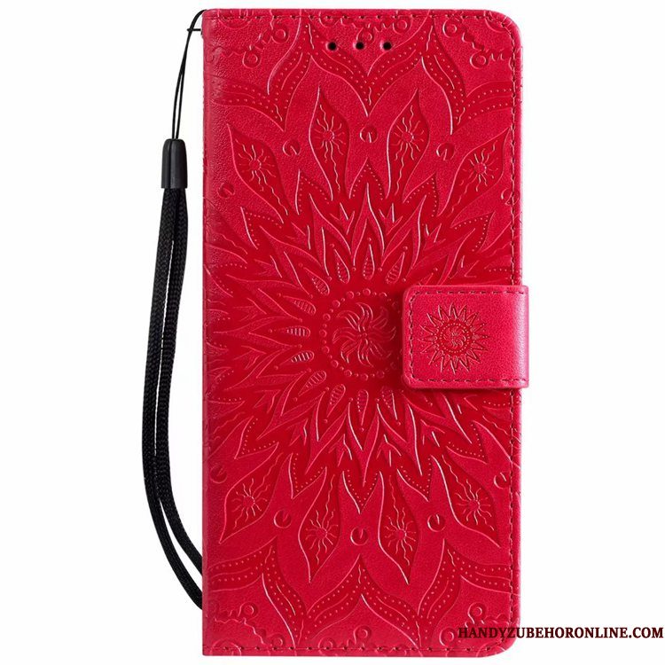 Hoesje Huawei Y5 2019 Folio Roze Anti-fall, Hoes Huawei Y5 2019 Zakken Kaart Patroon